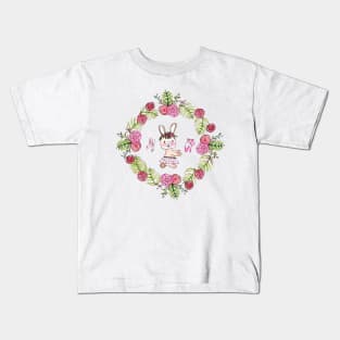 Ballerina and Bunny Rabbits | Ballet | Watercolor Kids T-Shirt